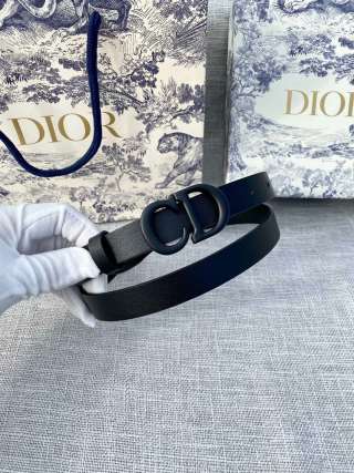 Dior CD Buckle Black Leather Belt 2.0cm view 9