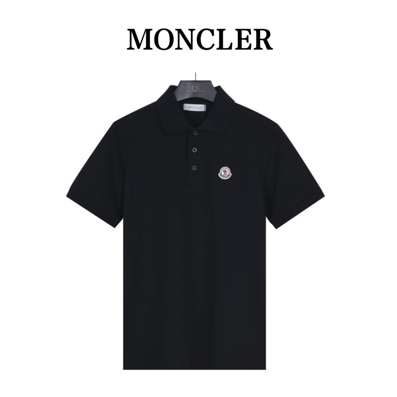Moncler Black Short Sleeve Polo Shirt view
