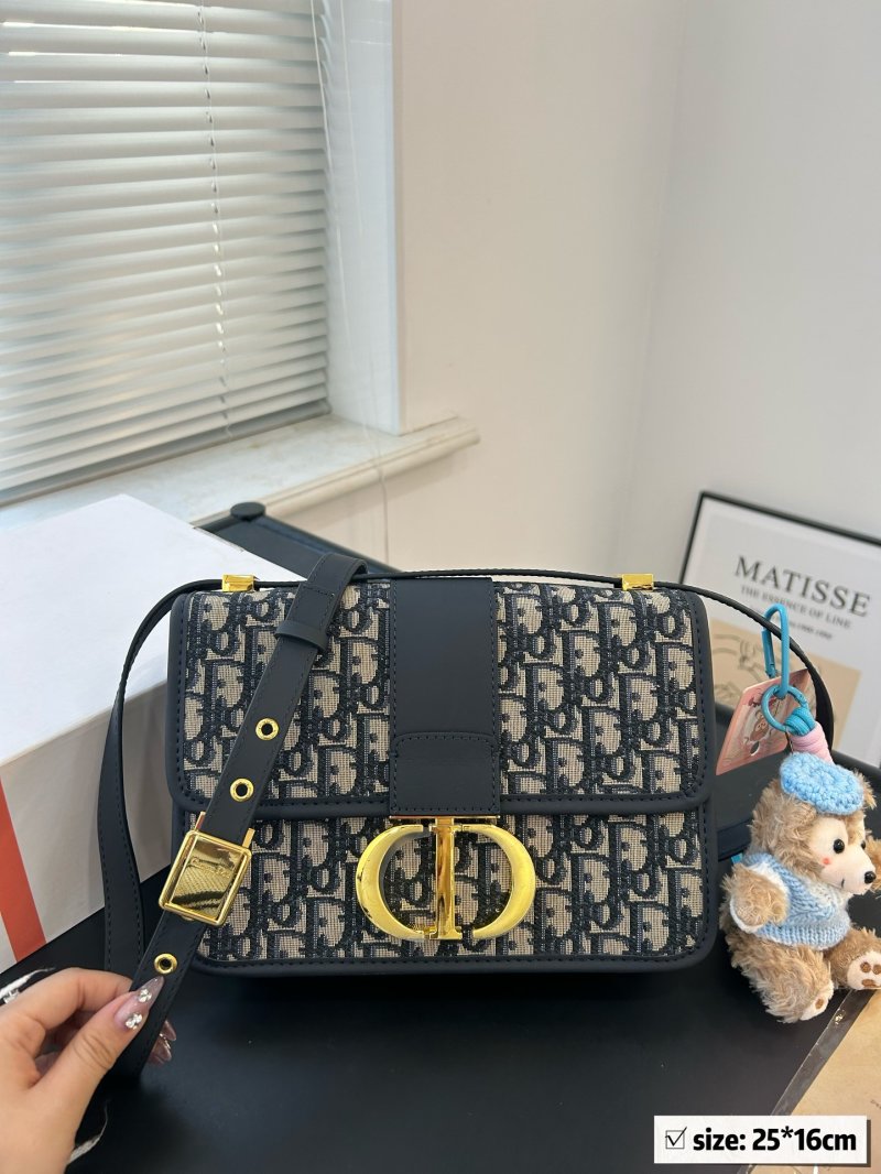 Dior Montaigne BB Monogram Canvas Shoulder Bag Black