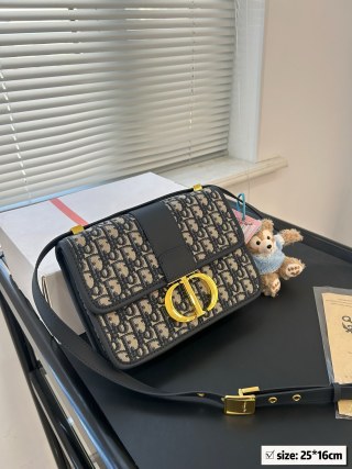 Dior Montaigne BB Monogram Canvas Shoulder Bag Black view 3