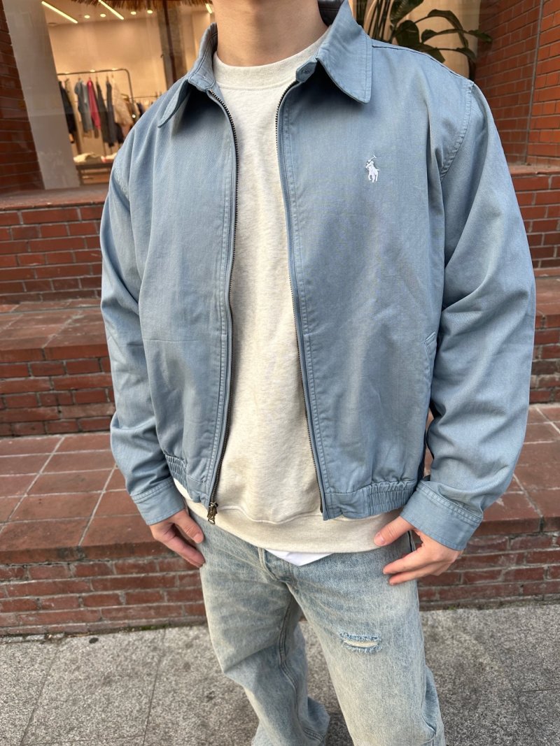 Polo Ralph Lauren Light Blue Denim Harrington Jacket view