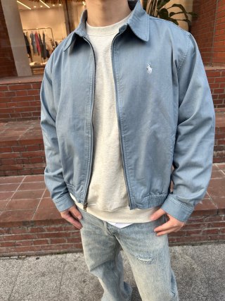 Polo Ralph Lauren Light Blue Denim Harrington Jacket view 3