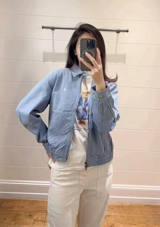 Polo Ralph Lauren Light Blue Denim Harrington Jacket view 8