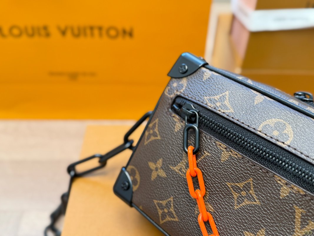 Louis Vuitton Soft Trunk Monogram Chain Shoulder Bag Black Orange view