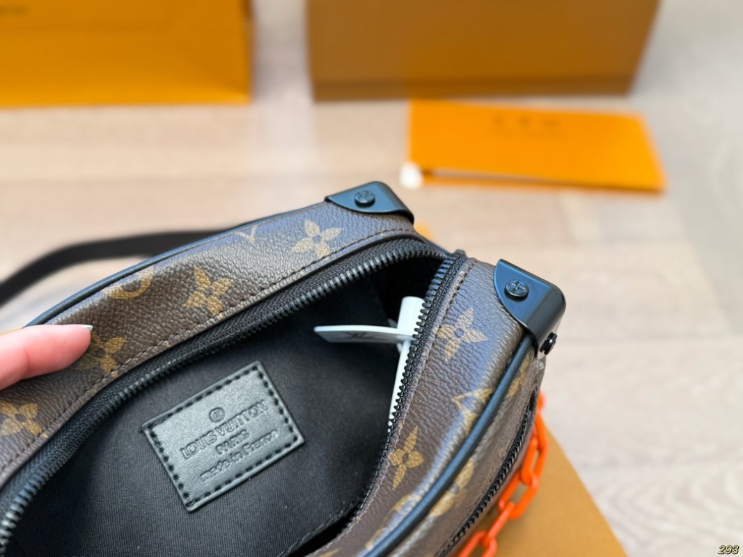 Louis Vuitton Soft Trunk Monogram Chain Shoulder Bag Black Orange view