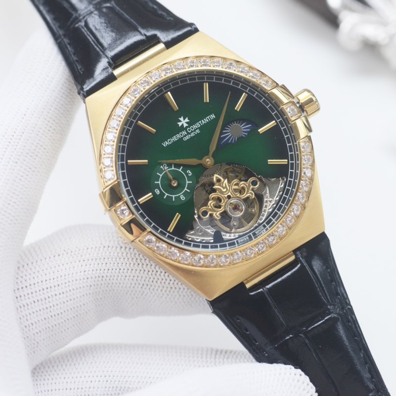 Vacheron Constantin Overseas 41mm Rose Gold Green Dial Tourbillon view