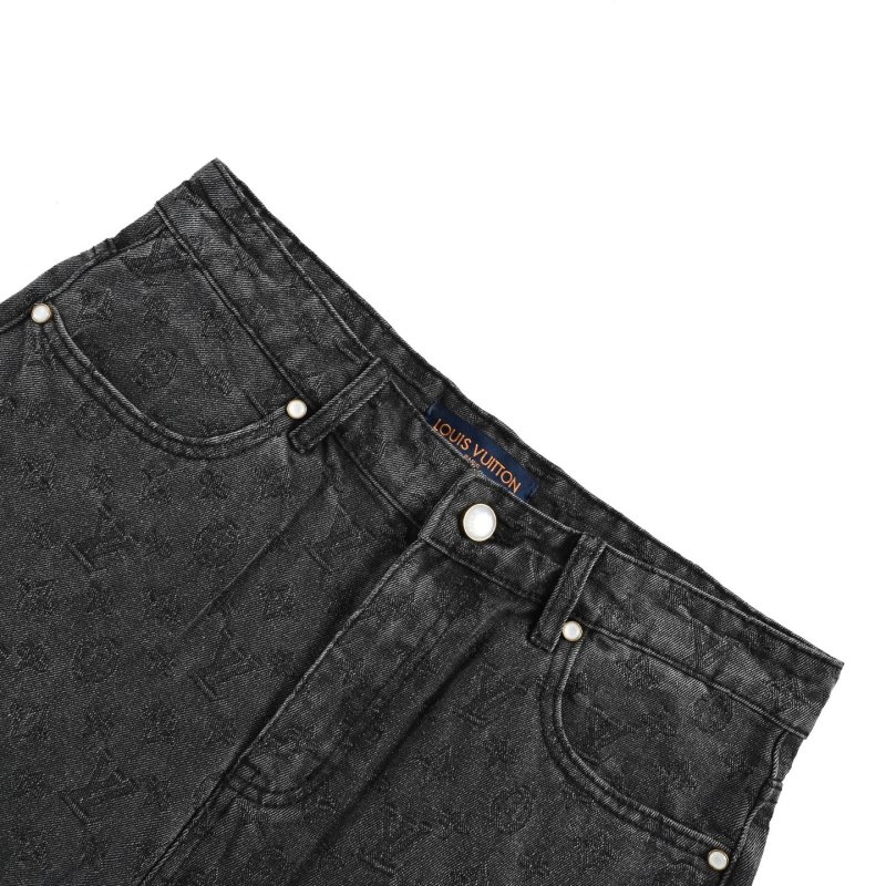 Louis Vuitton Monogram Denim Shorts Grey view