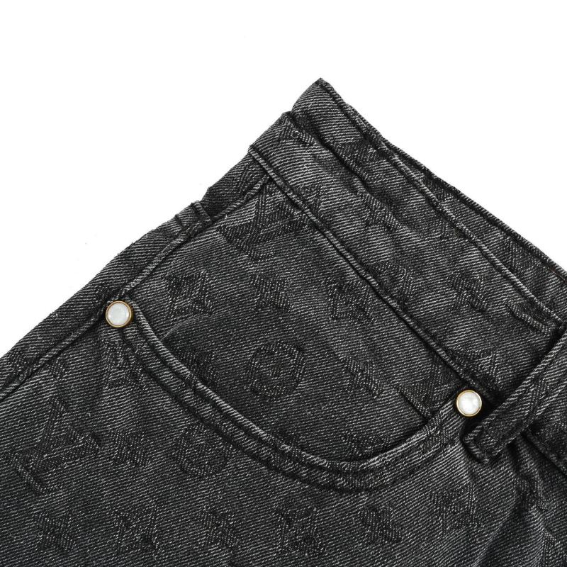 Louis Vuitton Monogram Denim Shorts Grey view