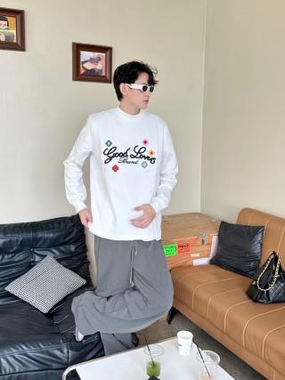 Good Loves Brand White Long Sleeve T-Shirt with Colorful Embroidery view 8