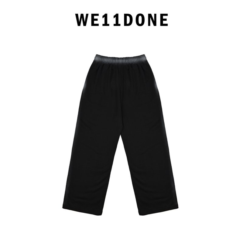 Essentials Fear of God Inspired Black Baggy Pants with '11' Embroidery view