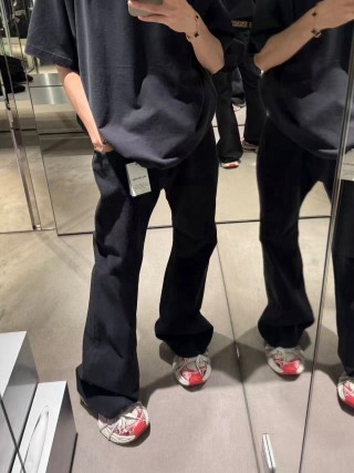 Black Wide-Leg Flare Trousers view 6