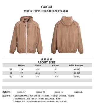 Gucci Beige Nylon Zip Hooded Windbreaker Jacket view 11