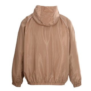 Gucci Beige Nylon Zip Hooded Windbreaker Jacket view 3