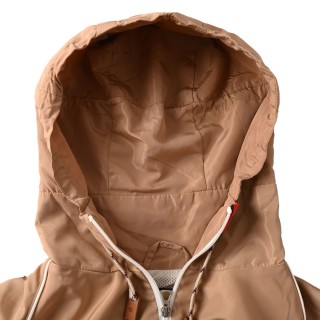 Gucci Beige Nylon Zip Hooded Windbreaker Jacket view 4