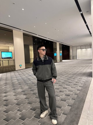 Navy & Grey Colorblock Quarter-Zip Track Jacket view 2