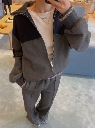 Navy & Grey Colorblock Quarter-Zip Track Jacket view 7