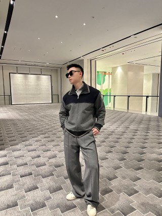 Navy & Grey Colorblock Quarter-Zip Track Jacket view 9