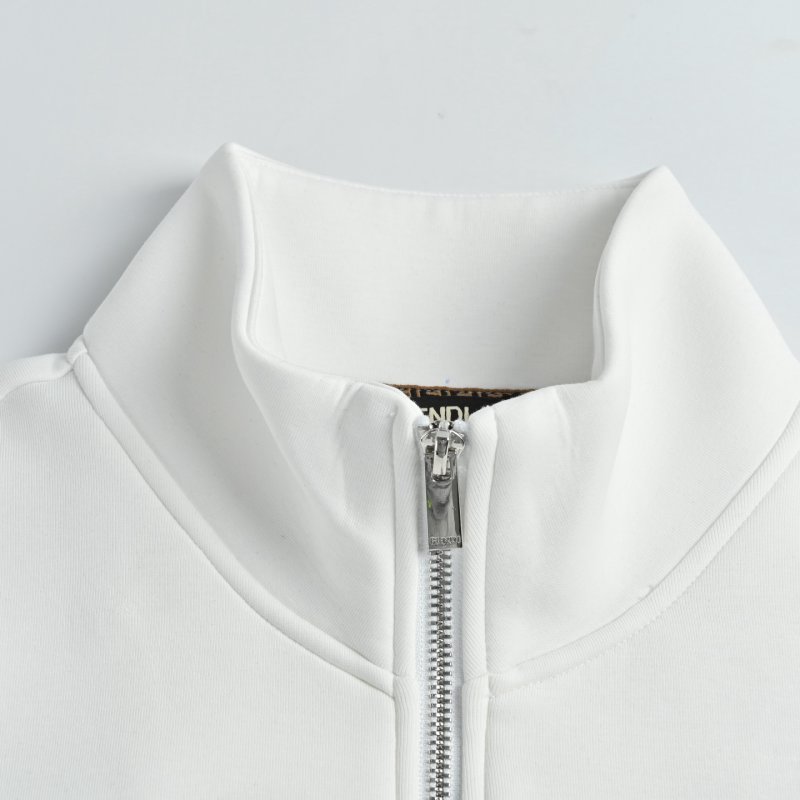 Fendi White Zip-Up Track Jacket with Eye Logo view