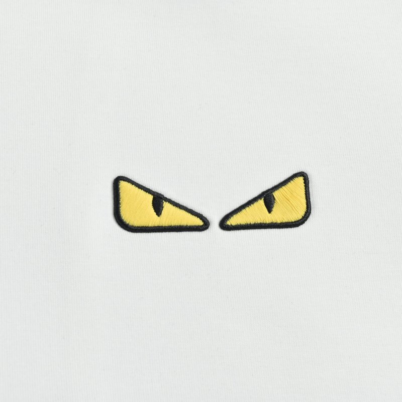 Fendi White Zip-Up Track Jacket with Eye Logo view