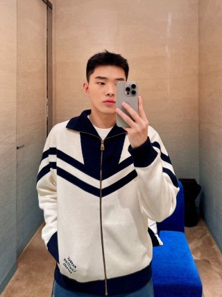 Essentials Cream & Black Stripe Track Jacket view 6