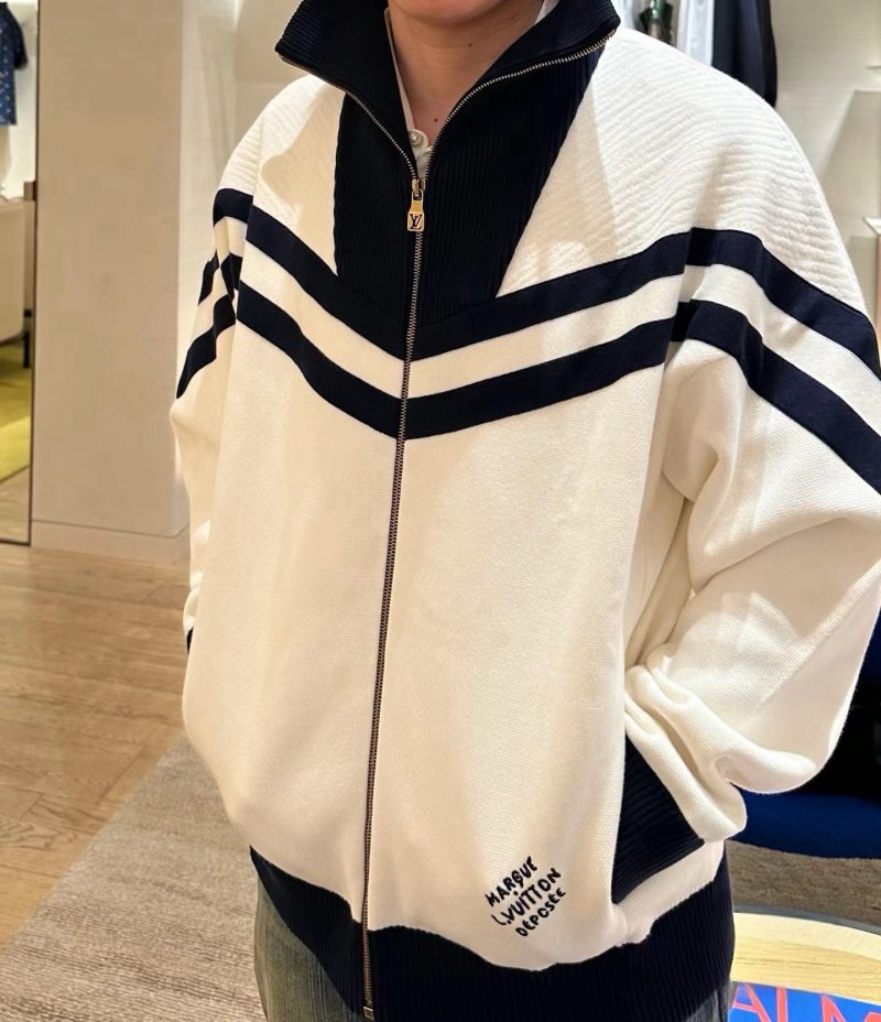 Essentials Cream & Black Stripe Track Jacket view