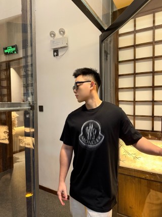 Moncler Black Graphic Logo T-Shirt view 5