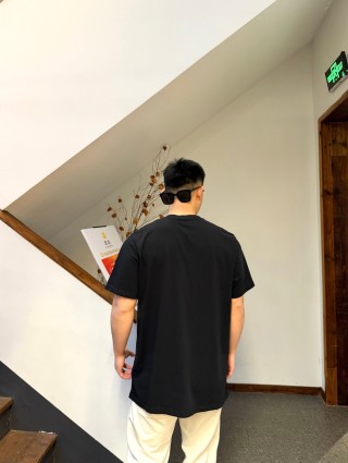 Moncler Black Graphic Logo T-Shirt view 7