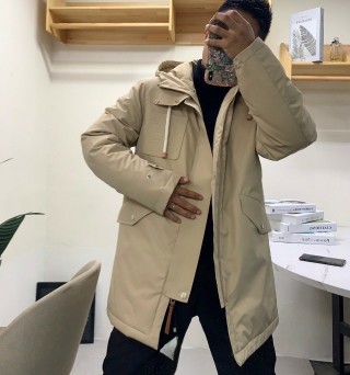 Loewe Cream Down Jacket with Embroidered Logo view 6
