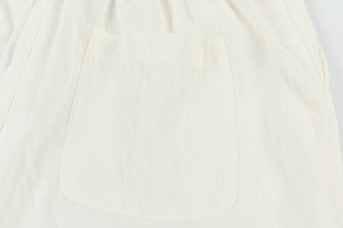White Wide-Leg Drawstring Pants with Logo Waistband view