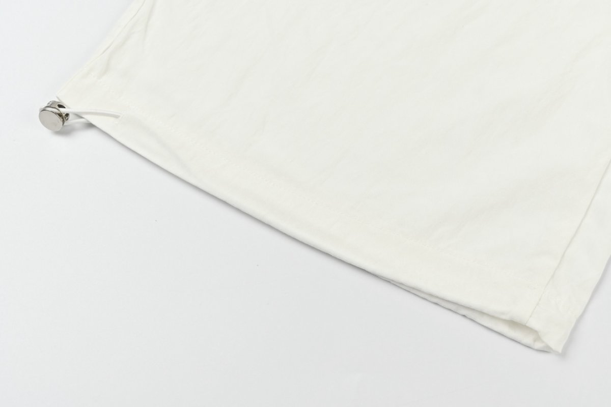 White Wide-Leg Drawstring Pants with Logo Waistband view