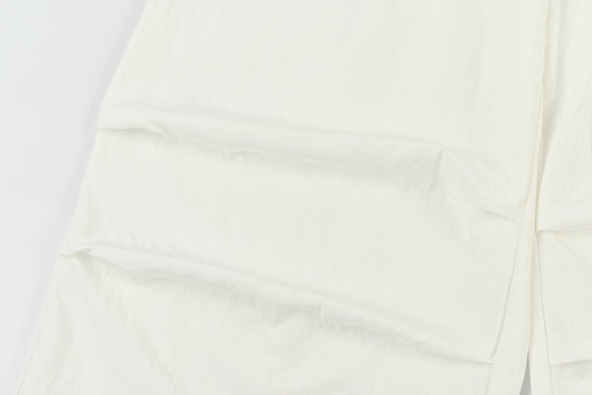 White Wide-Leg Drawstring Pants with Logo Waistband view