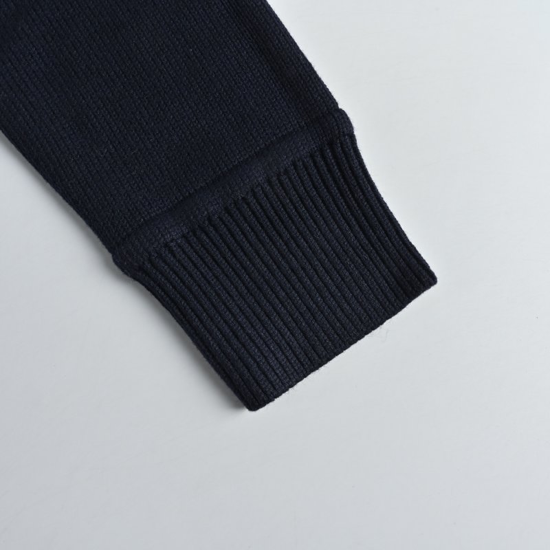 Moncler Black Logo Crew Neck Sweater with Stripe Detail view