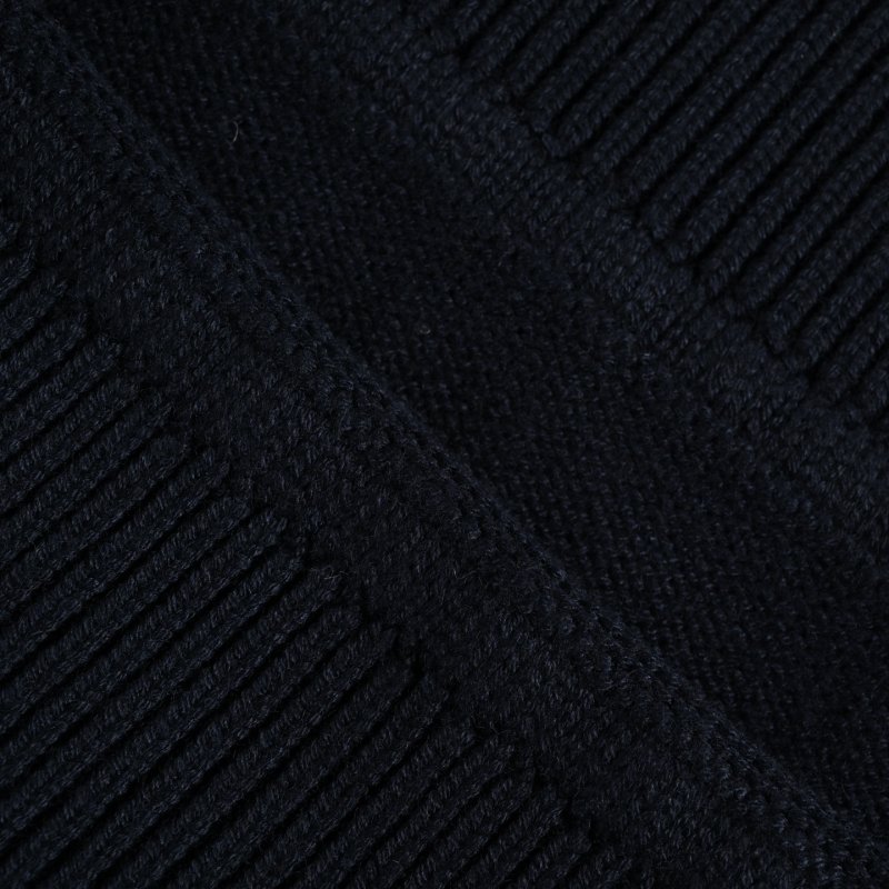 Moncler Black Logo Crew Neck Sweater with Stripe Detail view