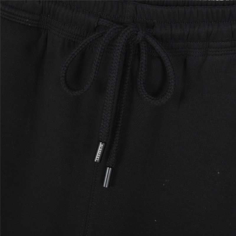 Black Drawstring Shorts with Embroidered Logo view