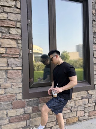 Navy Monogram Print Shorts view 8