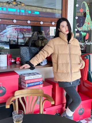 Beige Puffer Down Jacket – Warm Winter Coat