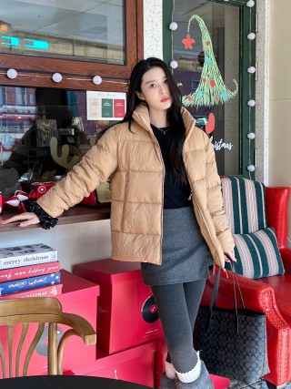 Beige Puffer Down Jacket – Warm Winter Coat view 7