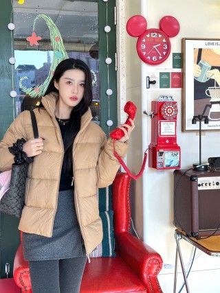 Beige Puffer Down Jacket – Warm Winter Coat view 9
