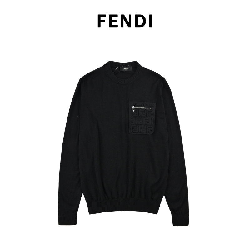 Stone Island Black Crewneck Sweatshirt with Chest Pocket view