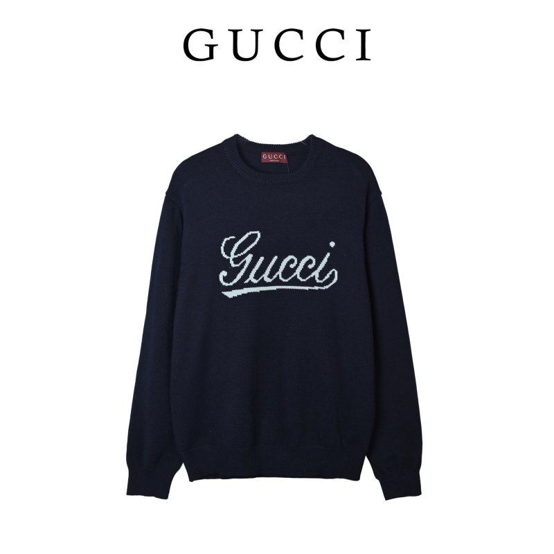 Navy Knit Sweater with Embroidered Logo view