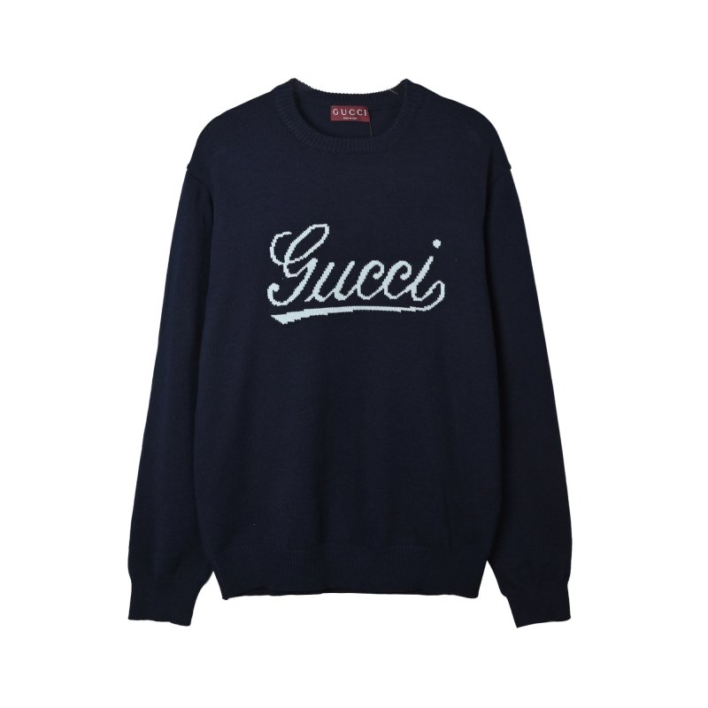 Navy Knit Sweater with Embroidered Logo view