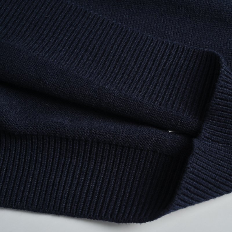 Navy Knit Sweater with Embroidered Logo view