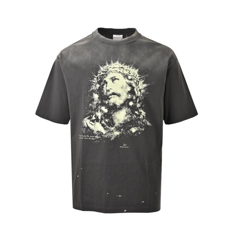 Charcoal Graphic Crown Print Oversized T-Shirt view