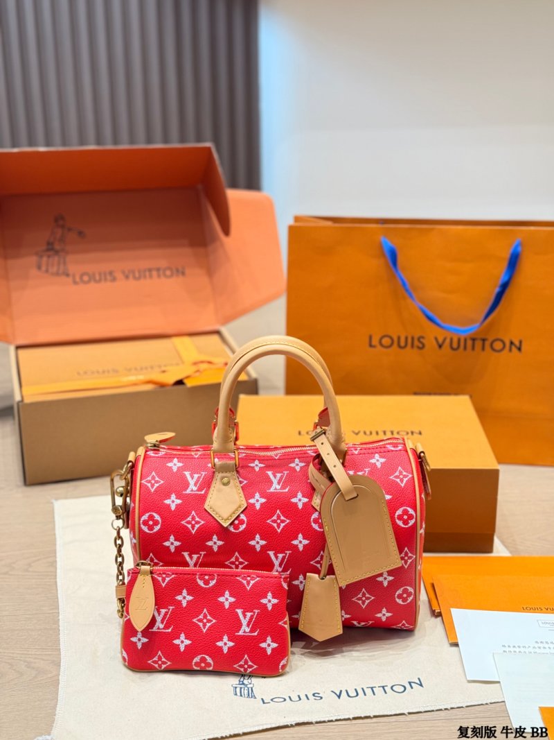 Louis Vuitton Speedy Monogram Red Handbag 25cm view