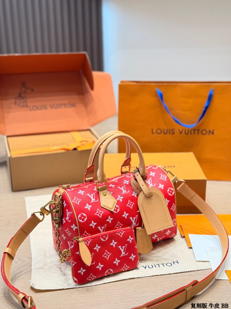 Louis Vuitton Speedy Monogram Red Handbag 25cm view