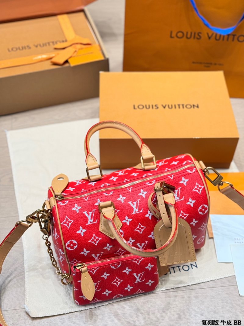 Louis Vuitton Speedy Monogram Red Handbag 25cm view