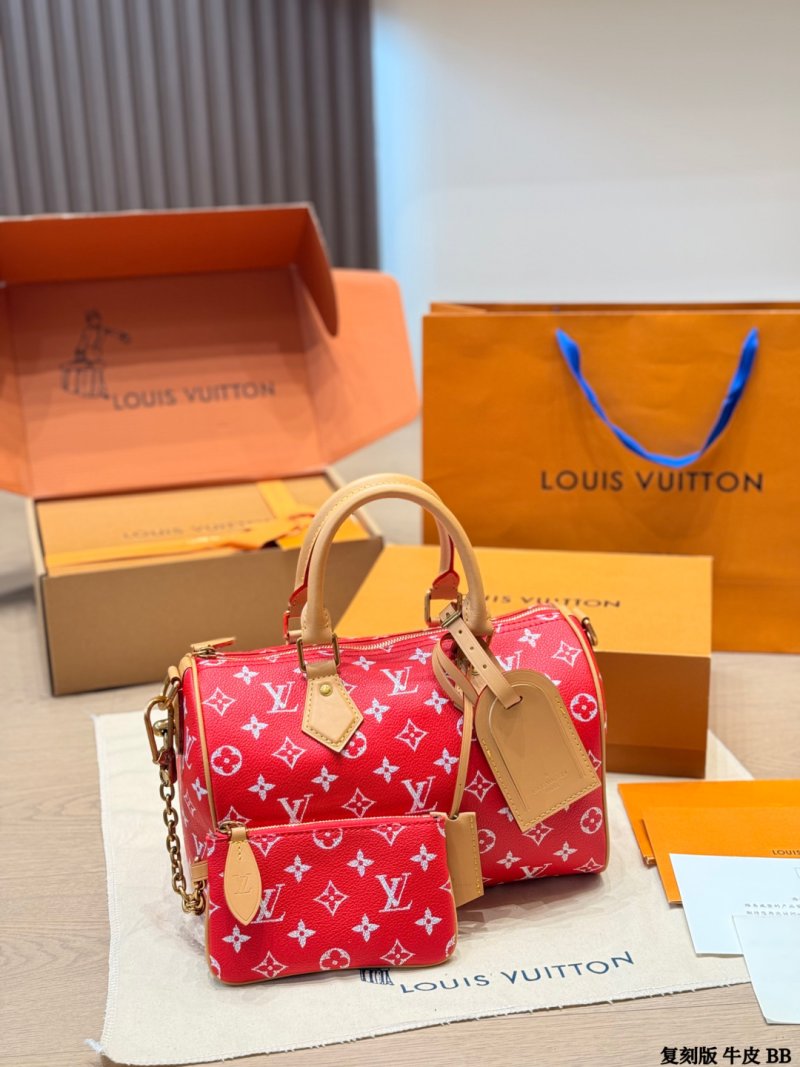 Louis Vuitton Speedy Monogram Red Handbag 25cm view