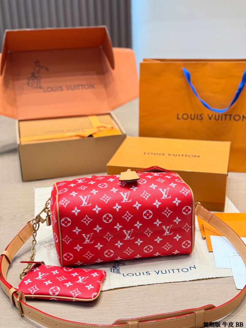 Louis Vuitton Speedy Monogram Red Handbag 25cm view
