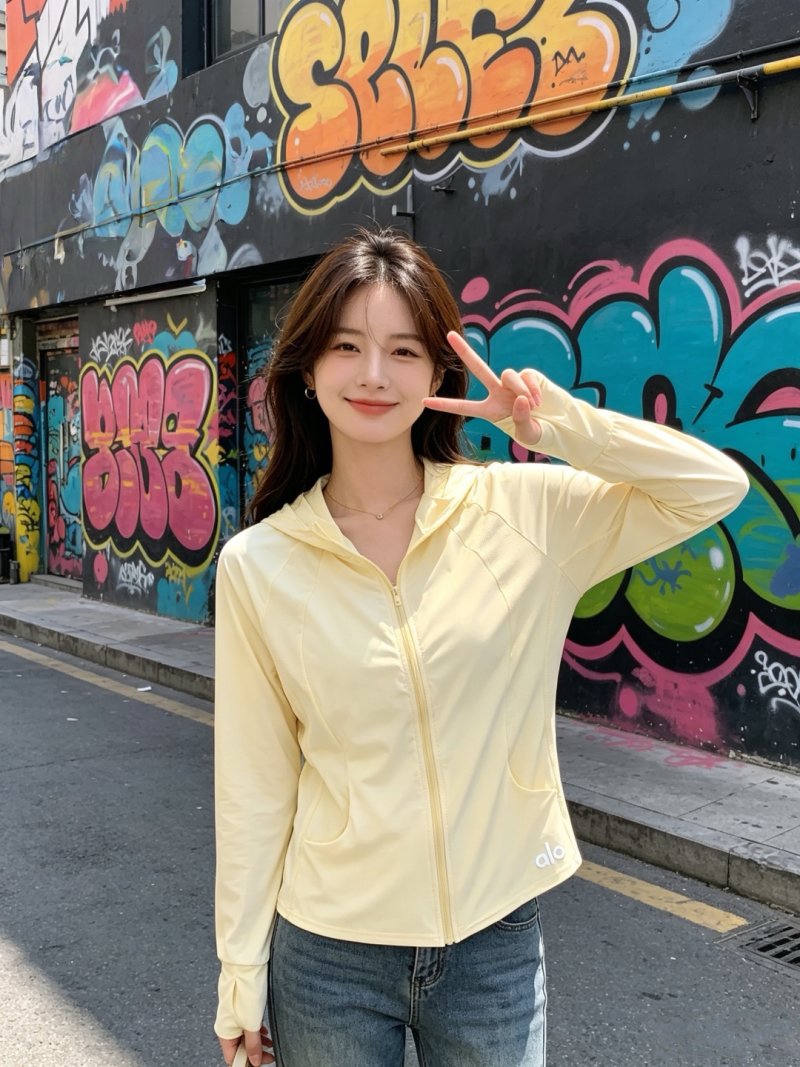 Pale Yellow Lightweight Zip-Up Jacket