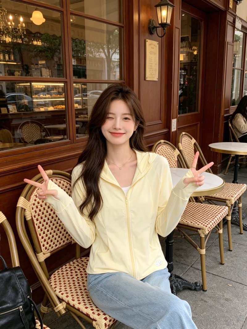 Pale Yellow Lightweight Zip-Up Jacket view